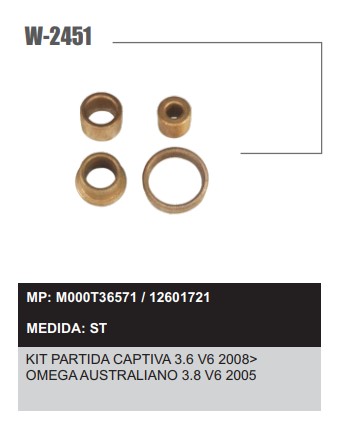 W2451ST -KIT BUCHA PART.MITSUBISHI CAPTIVA/OMEGA AUSTRALIANO