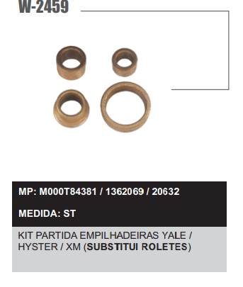 W2459ST -KIT BUCHA PART.MITSUBISHI EMPILH.YALE/HYSTER XM