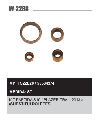 W2288ST -KIT BUCHA PART.VALEO S10/BLAZER TRAIL 2013>