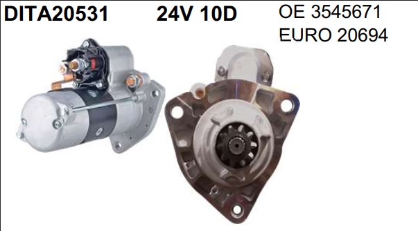DITA20531 MOTOR DE PARTIDA CATERPILLAR ESCAVADEIRA 24V 10D