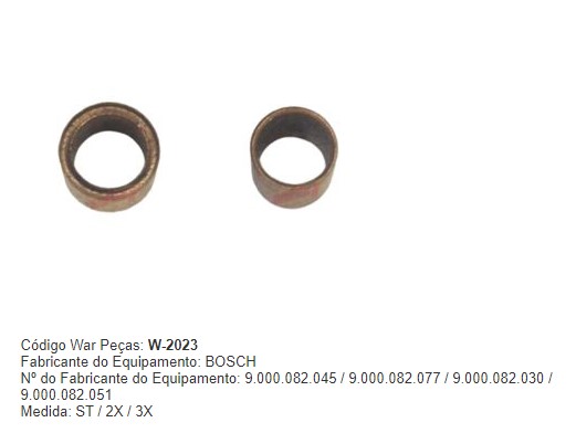 W20232X -KIT BUCHA PART.BOSCH PASSAT/GOL/VOY/SAV. BLOCO