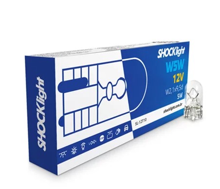 LAMPADA PINGAO 12V 5W SHOCKLIGHT SL12T10 COMUM 