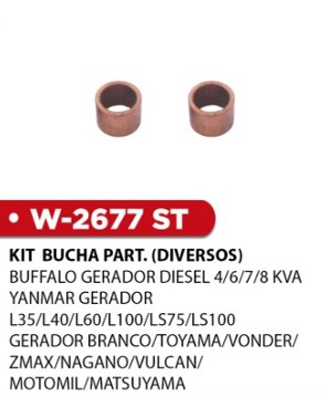 W2677ST -KIT BUCHA PART. BUFFALO GERADOR DIESEL/YANMAR L35
