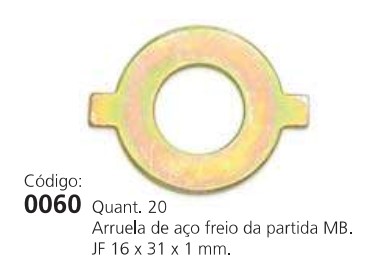 EDA0060 ARRUELA DE ACO TRAVA FREIO PART. MB JF (C/20) 16X31X1
