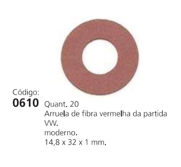EDA0610 ARRUELA FIBRA PARTIDA CHEVROLET (C/20) 14.8X32X1 