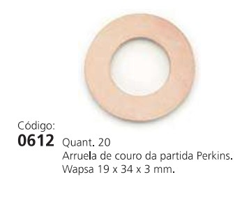 EDA0612 ARRUELA COURO PARTIDA PERKINS (C/20) 19X34X3