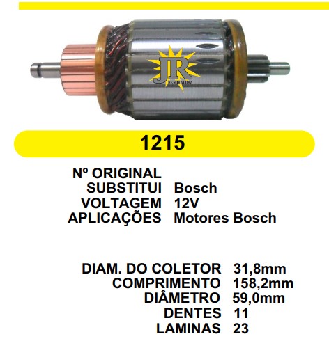 1215 IND. PART. BOSCH 23L Ø59 C/R 12V C158.2 D59 11D (MOD EURO)