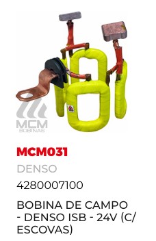 MCM031 NV BOBINA DENSO VOLARE JHON DEERE 24V NOVA (FORA DA CARCAÇA)