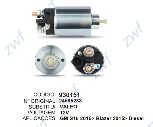 930151 AUTOMATICO PT. VALEO S10 2015>BLAZER 2015> DIESEL (NT.ZM)
