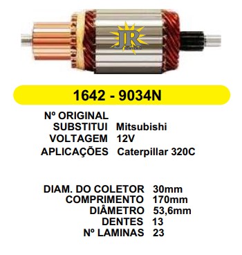 9034 IND. PART. MITSUBISHI CATERPILLAR 320C 12V C170 D53,6 13D JR