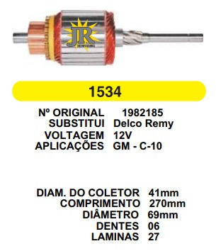 1534 IND. PART. DELCO C10 12V C270 D69 6D 