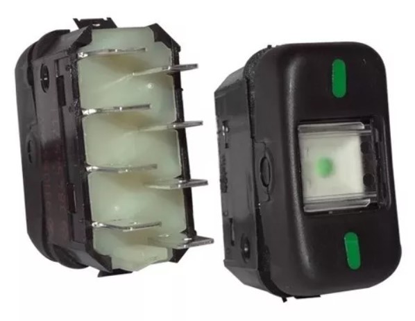 K3931064 INTERRUPTOR TECLA MB. 88/ 2POSIÇÕES 24V PRETO 8T (BOTÃO PRESSÃO VAI/VOLTA)