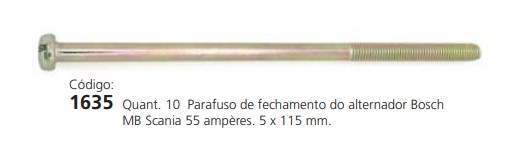 EDA1635 PARAFUSO M5X115MM FIXACAO ALT. BOSCH 55A (10PÇS)