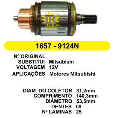 1657 IND. PART. MITSUBISHI NISSAN C140.3 D53.5 12V 9D