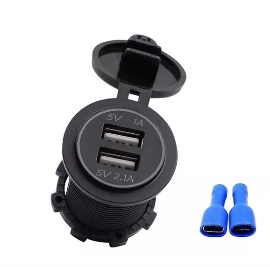 TOMADA CARREGADOR USB VEICULAR LED BRANCO 12/24V (S/VOLT) CC033104