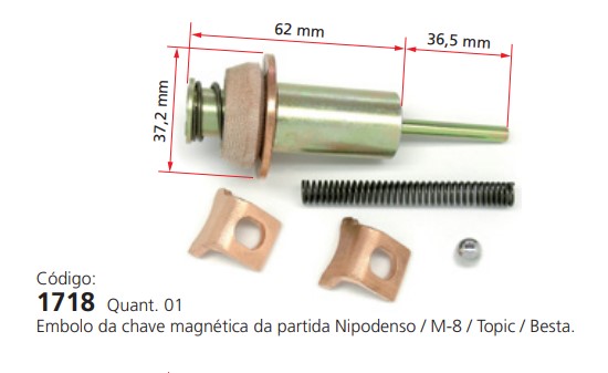 EDA1718 REP. EMBOLO CHAVE MAG. NIPPONDENSO HILUX (M08) (1PÇ)