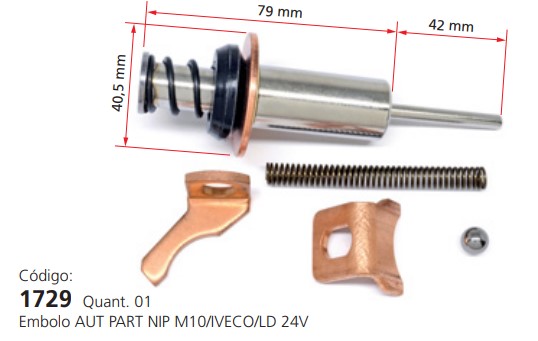 EDA1729 REP. EMBOLO CHAVE MAG. NIPPONDENSO (M10/M10) (1PÇ)