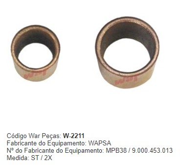 W2211ST -KIT BUCHA PART.WAPSA TRATOR AGRALE MF790/MF 50X