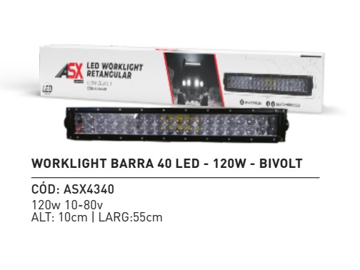 ASX4340 BARRA DE LED 40 LEDS 120W BIVOLT