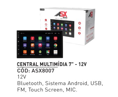 ASX8007 CENTRAL MULTIMIDIA 7" ANDROID 12V 