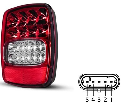 PRD061 LANTERNA TRAS. CAM.VW/CARGO MARMITAO MOD. 24V C/VIGIA C/PLUG