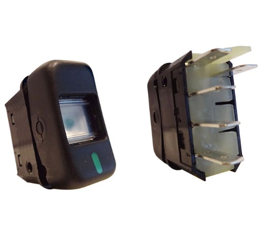 K3941007 INTERRUPTOR TECLA MB. 88/ 1POSIÇÃO 12V PRETO 5T (LIGA/DESLIGA)