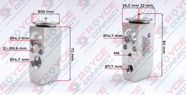 S02.2132 VALVULA EXPANSAO BLOCK GOL 96>PALIO/HILUX/PAJERO/MF/VALTRA/DEERE 