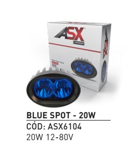 FAROL LED AZUL BLUE SPOT BIVOLT P/EMPILHADEIRA 20W 12-80V BIVOLT (ASX6104)