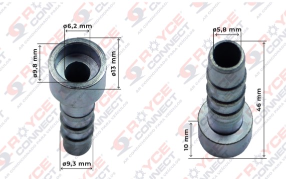 RC450063 CONEXAO SALVA VIDA 6MM AÇO ENCAIXE INT. S02.2789