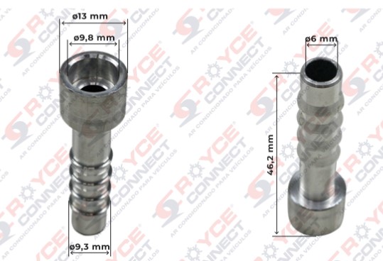 RC450060 CONEXAO SALVA VIDA 6MM ALUMINIO ENCAIXE INT. S02.2786