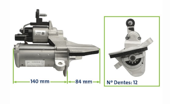 S0001192091 MOTOR DE PARTIDA DELCO ONIX/TRACKER TURBO 16/ 12V 12D