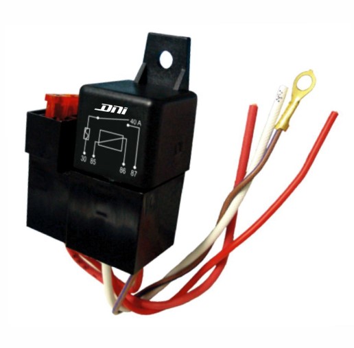 DNI0110 RELE AUXILIAR 12V 4T 40A C/CHICOTE C/FUSIVEL 