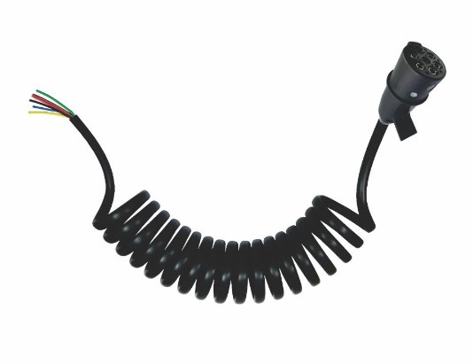 DNI8335 CHICOTE ESPIRAL 7POL. NYLON 5.50MT C/TOMADA MACHO 