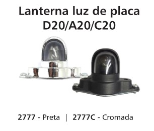 FL2777 LANTERNA PLACA D20/A20/C20 PRETA