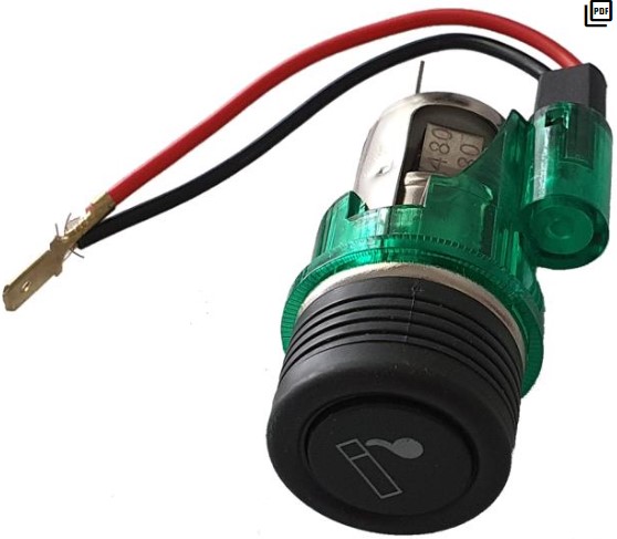 AC00112VG ACENDEDOR CIGAROS COMPLETO UNIVERSAL 12V VERDE