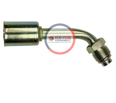 RC450332 CONEXAO ORING 45º MACHO 8MM AÇO GIRATÓRIA C/CLIP