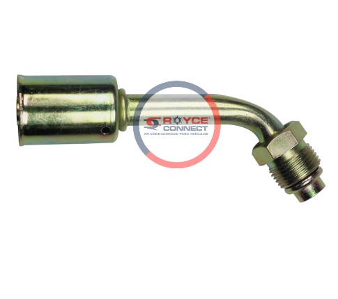 RC450333 CONEXAO ORING 90º MACHO 8MM AÇO GIRATÓRIA C/CLIP