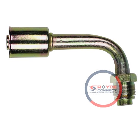 RC450336 CONEXAO ORING 90º MACHO 10MM AÇO GIRATÓRIA C/CLIP