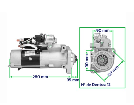 EURO20720 MOTOR DE PARTIDA MITSUBISCH VOLVO MAQUINAS PA CARREG. 5.5 KW 24V 12D