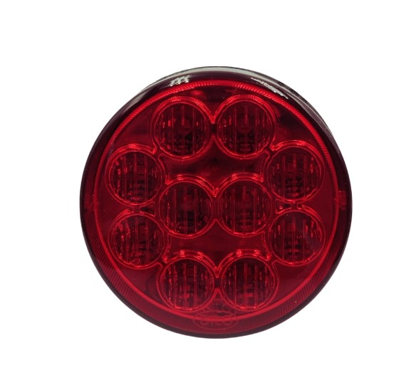 SL808201 LANTERNA TRASEIRA REDONDA LANT/FREIO 96MM 10LEDS VM 12V S/FURO