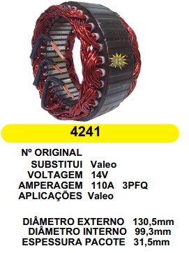 4241 EST. VALEO E130.5 I99.3 VALEO 110A 12V