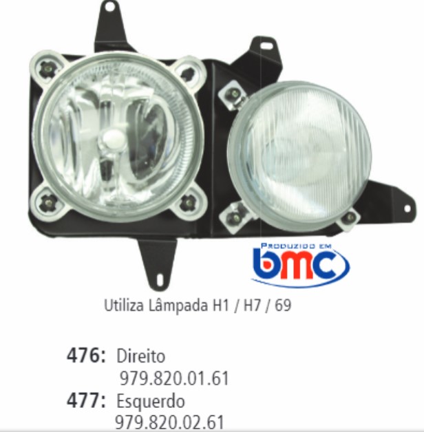 FL476SL FAROL MB ACCELO 03/07 H1/H7/69 LD