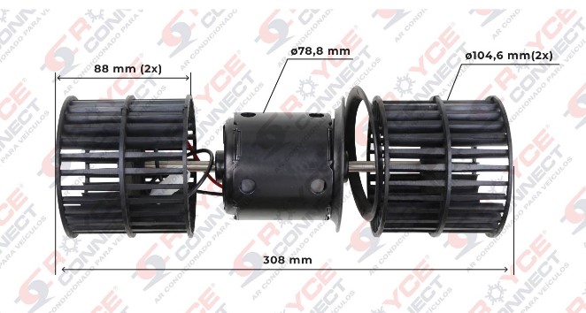 RC530056 MOTOR VENT INTERNO CARACOL DUPLO TRATOR MF/VALTRA 12V 308MM C/HELICE