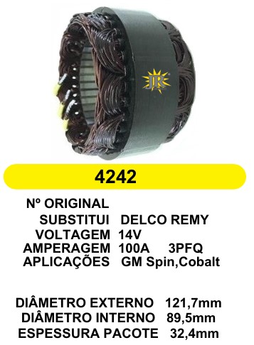 4242 EST. DELCO E121.7 I89.5 SPIN/COBALT 3PFQ 100A 12V 