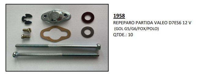EDA1958 REP PART VALEO D7ES6 12 V (GOL G5/G6/FOX/POLO)