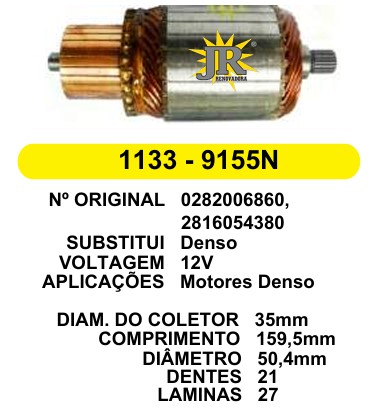 1133 IND. PART. DENSO HILUX 2.4 C/R C159.5 D50.4 12V 21D 