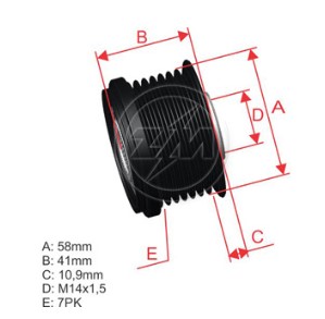 ZM9600523 POLIA RODA LIVRE P/ ALTERNADOR 