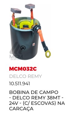 MCM033EC NV BOBINA NA CARCACA DELCO 38MT 12V NOVA