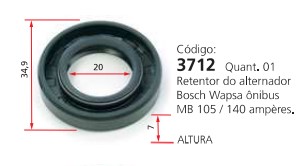 EDA3712 RETENTOR ALTERNADOR 105 A 140A 20X34.90X7 (C/01)