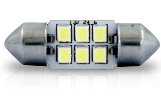 AP168 LED TORPEDO 36MM 12V 6L BRANCO (PAR) BLISTER